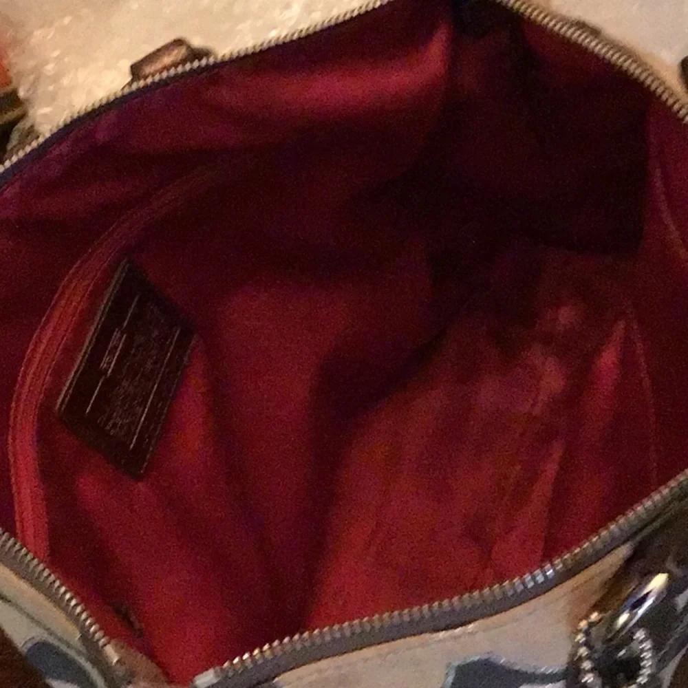 Coach Poppy Gray & Silver Tote Handbag